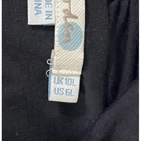 Boden Womens Sz 6 Long Black Long Sleeve Surplice Faux Wrap Ruched Side Dress 6L - Picture 5 of 8